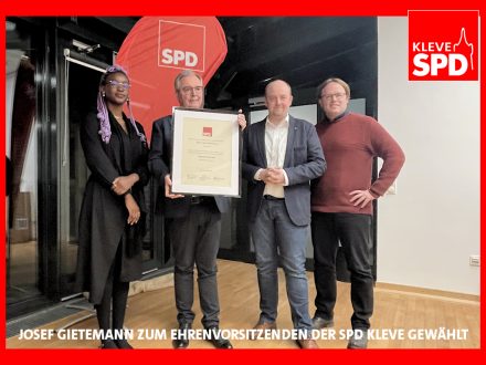 Josef Gietemann zum Ehrenvorsitzenden der SPD Kleve gewählt