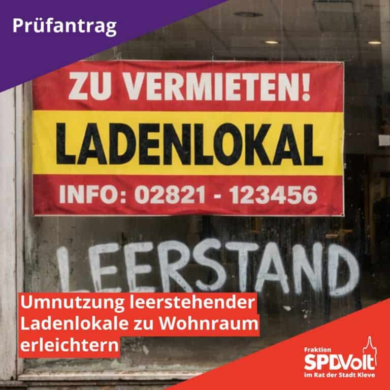 Leerstand in Ladenlokal durch Umnutzung in Wohnraum vermeiden.