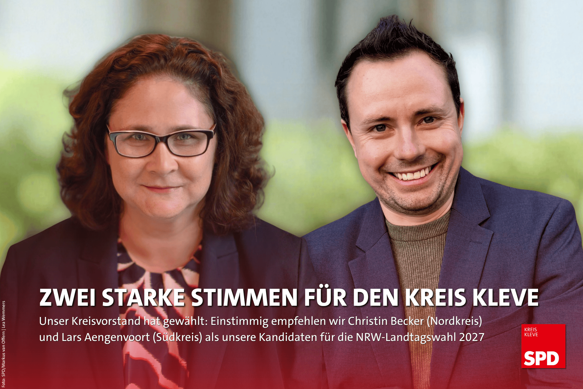 Zwei starke Stimmen für den Kreis Kleve: Christin Becker und Lard Aengenvoort